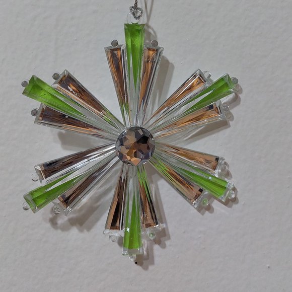 Green Clear Shiny Bead Xmas Ornament - Picture 2 of 4